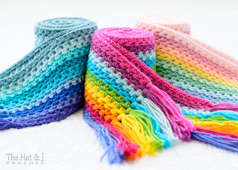 Crochet PATTERN Crayon Box crochet scarf pattern hat pattern, slouch beanie hat pattern 3 sizes Toddler Child Adult PDF Download image 2