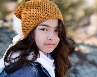Crochet Hat PATTERN - Copper Mountain Slouchy - crochet pattern for slouch hat, beanie hat pattern (6 sizes | Baby - Adult) - PDF Download