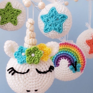 PATRÓN de crochet Adornos de Utopía de Unicornio patrón de unicornio a crochet, patrón de adorno de unicornio, patrón de estrella, patrón de arco iris Descargar PDF imagen 3