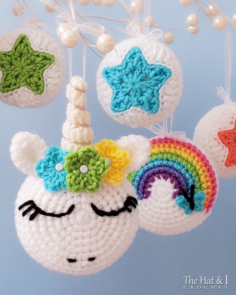 PATRÓN de crochet Adornos de Utopía de Unicornio patrón de unicornio a crochet, patrón de adorno de unicornio, patrón de estrella, patrón de arco iris Descargar PDF imagen 3