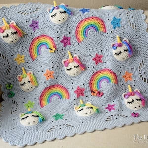 Crochet PATTERN Unicorn Utopia crochet blanket pattern, unicorn afghan pattern, rainbow stars baby blanket pattern PDF Download image 7