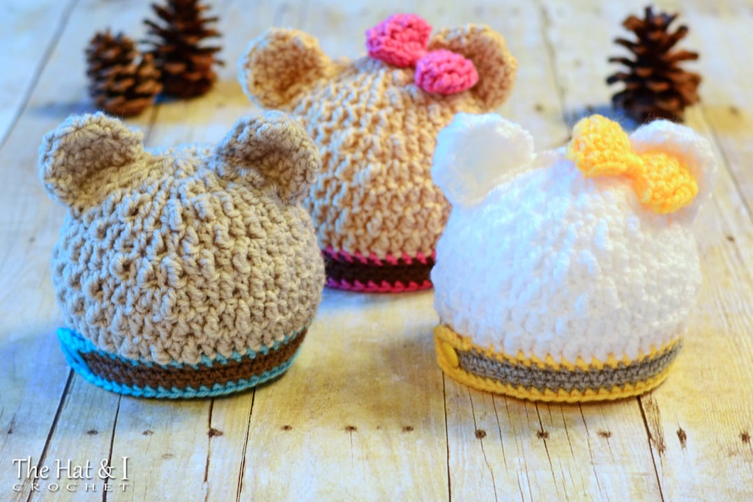 PATRÓN de gorro a crochet Gorro de oso moderno patrón de