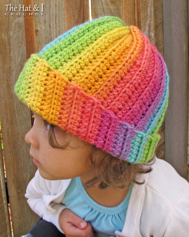 Crochet Hat PATTERN Lollipop Swirl crochet pattern for slouchy beanie hat, unisex beanie pattern 5 sizes Baby Adult PDF Download image 2