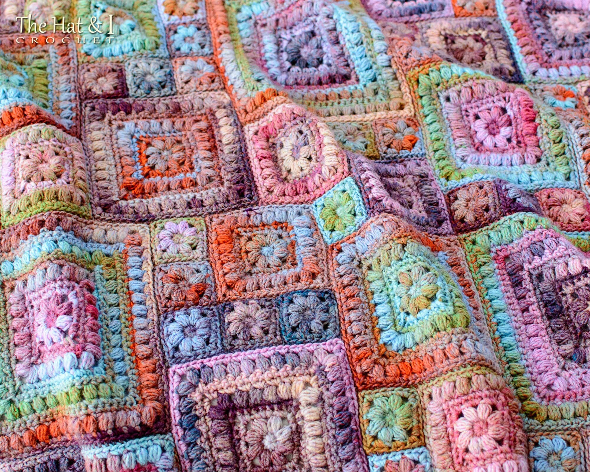 SCHEMA ALL'UNCINETTO - Square Scramble - schema coperta all'uncinetto, schema coperta per neonati, schema afgano con quadrati della nonna - Download PDF