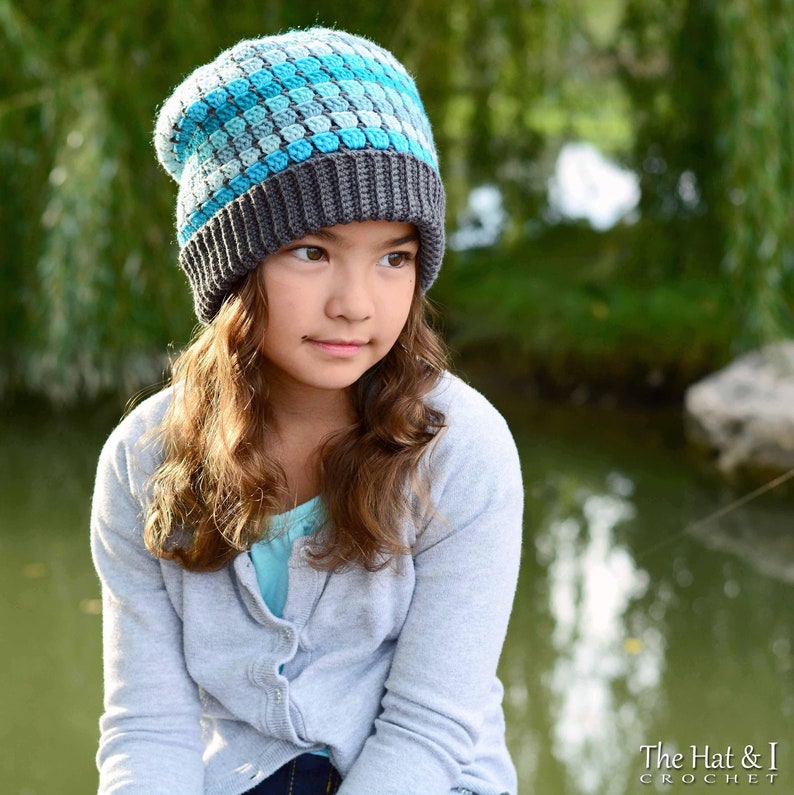 Crochet Hat PATTERN Winter Park Slouchy crochet pattern for slouch hat, beanie pattern 3 sizes Toddler Child Adult PDF Download image 4