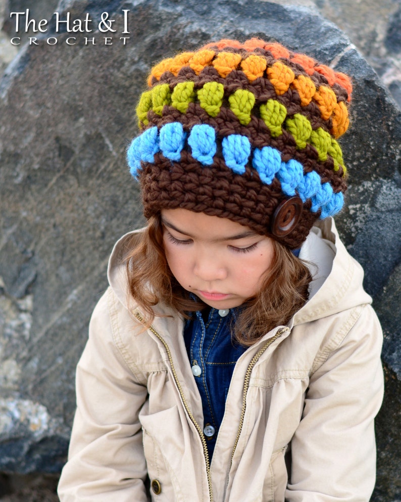 Crochet Hat PATTERN Bohemian Nights Hat crochet pattern for slouch hat, slouchy beanie 3 sizes Toddler Child Adult PDF Download image 4