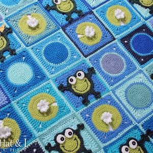 Crochet Blanket PATTERN Frog Frenzy crochet pattern for baby throw blanket, crochet afghan pattern, frog blanket pattern PDF Download image 5