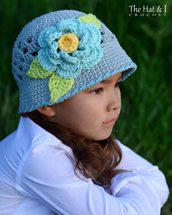 Crochet Hat PATTERN in Full Bloom Crochet Pattern for Sun Hat