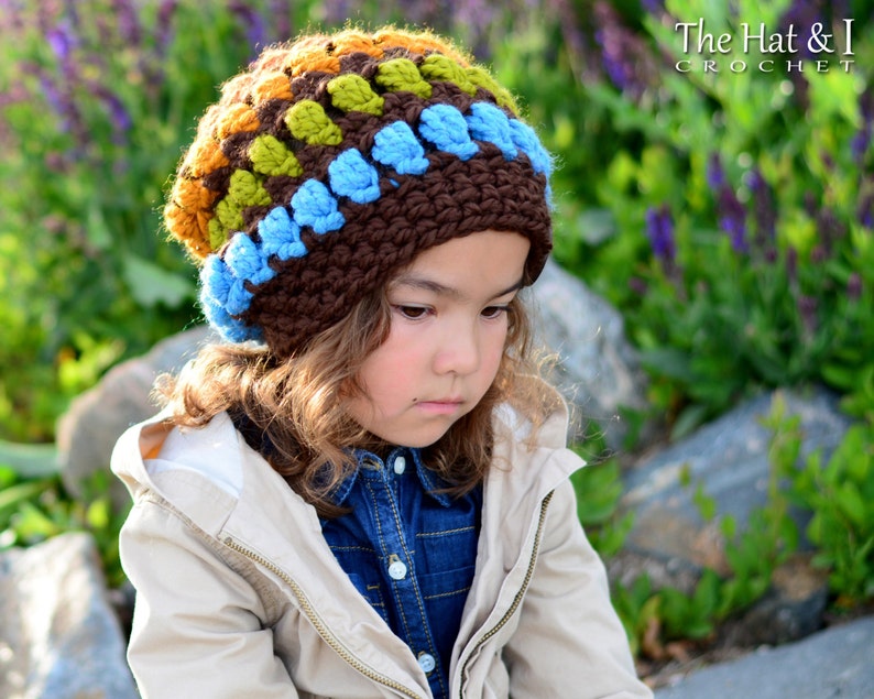 Crochet Hat PATTERN Bohemian Nights Hat crochet pattern for slouch hat, slouchy beanie 3 sizes Toddler Child Adult PDF Download image 5