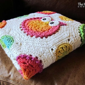 Crochet PATTERN Owl Obsession crochet blanket pattern, owl afghan pattern, colorful crochet owl baby blanket pattern PDF Download image 6