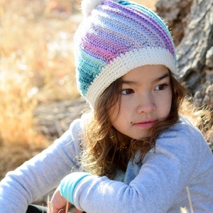 Crochet Hat PATTERN Twist Top Beanie crochet pattern for beanie hat, boy girl beanie pattern 5 sizes Baby Adult PDF Download image 4