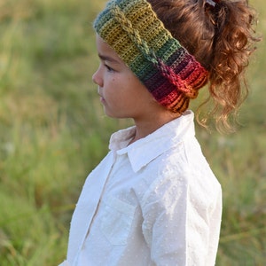 Crochet PATTERN Autumn Breeze Headwrap crochet headband pattern, braided ear warmer pattern 5 sizes Baby Adult PDF Download image 4