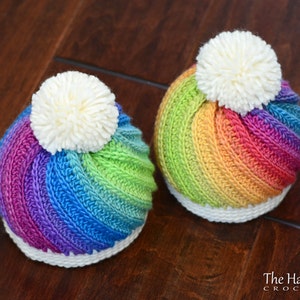 Crochet Hat PATTERN Twist Top Beanie crochet pattern for beanie hat, boy girl beanie pattern 5 sizes Baby Adult PDF Download image 2