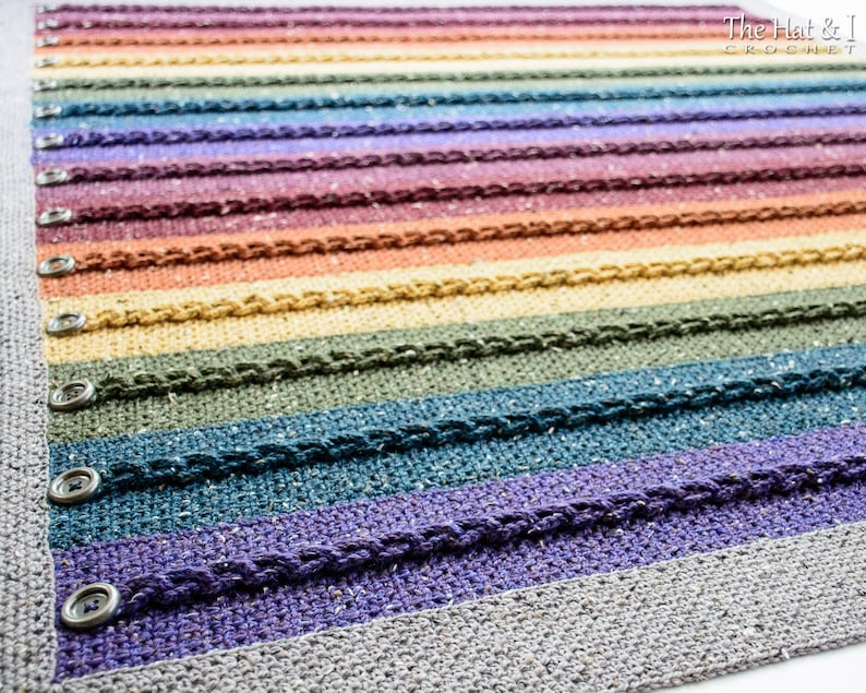 Crochet Blanket PATTERN Buttons & Braids Blanket crochet pattern for throw blanket, easy afghan pattern with faux braids PDF Download image 5