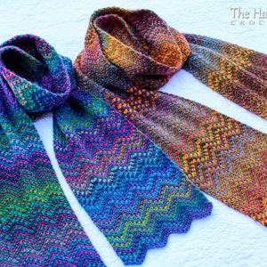 Crochet PATTERN Fall Into Winter Scarf crochet chevron scarf pattern for boys & girls 3 sizes Toddler Child Adult PDF Download image 5