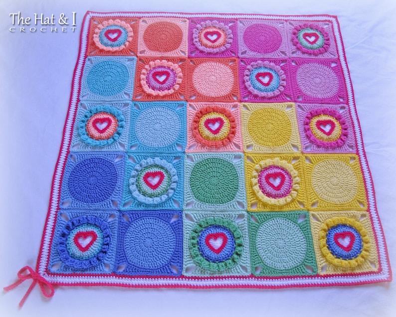 Crochet Blanket PATTERN Follow Your Heart crochet pattern for throw blanket, baby blanket pattern, heart afghan pattern PDF Download image 3