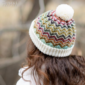 Crochet Hat PATTERN - Peak 2 Peak Beanie - crochet pattern chevron hat, boy girl beanie hat pattern (6 sizes | Baby - Adult) - PDF Download