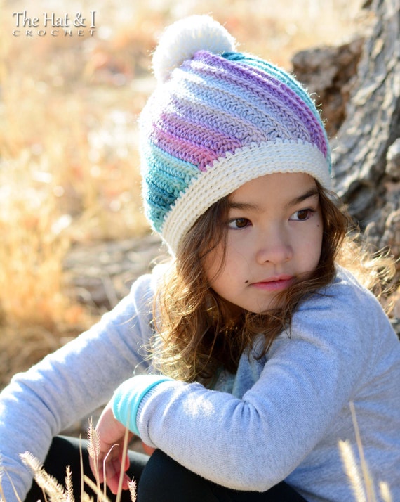 Crochet Hat PATTERN Twist Top Beanie 