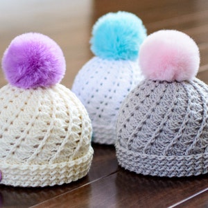 Crochet Hat PATTERN Soft Serve Beanie crochet pattern beanie hat slouchy, boys girls baby hat 5 sizes Baby Adult PDF Download image 2