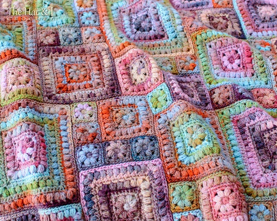 Crochet PATTERN Square Scramble crochet blanket pattern