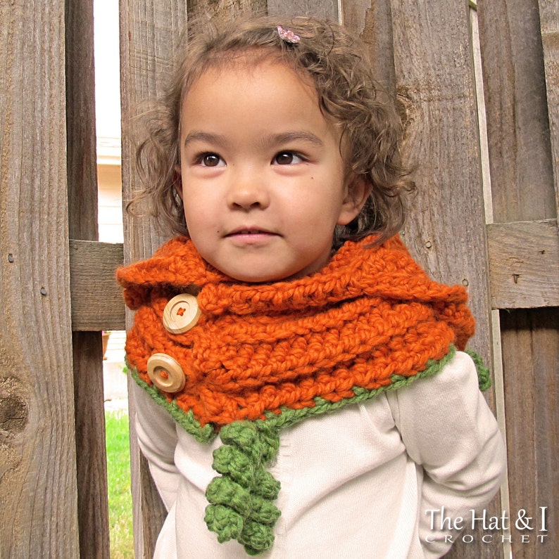 Crochet PATTERN Pumpkin Patch Hoodie crochet hood pattern hooded cowl pumpkin hat pattern 3 sizes Toddler Child Adult PDF Download image 3