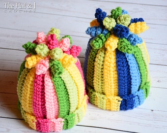 Crochet Hat PATTERN - Tutti Frutti - crochet pattern for beanie hat, boy girl colorful striped toque (5 sizes | Baby - Adult) - PDF Download