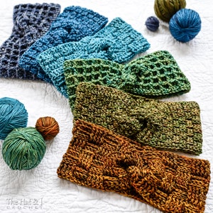 Crochet PATTERN - Timeless Texture Headbands - twisted turban style ear warmer crochet pattern (5 sizes | Baby - Adult) - PDF Download