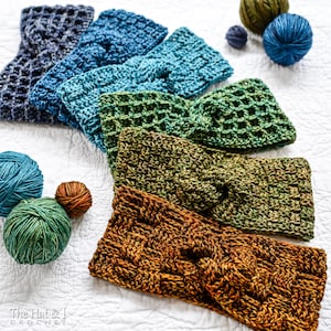HÄKELANLEITUNG - Zeitlose Textur Stirnbänder - gehäkelte Ohrenwärmer im gedrehten Turban Stil (5 Größen | Baby - Erwachsene) - PDF Download