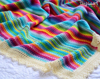 Crochet PATTERN Crayon Box Blanket Crochet Blanket Pattern Afghan