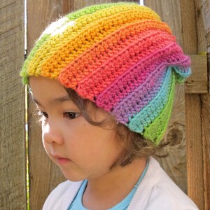 Crochet Hat PATTERN Lollipop Swirl crochet pattern for slouchy beanie hat, unisex beanie pattern 5 sizes Baby Adult PDF Download image 5
