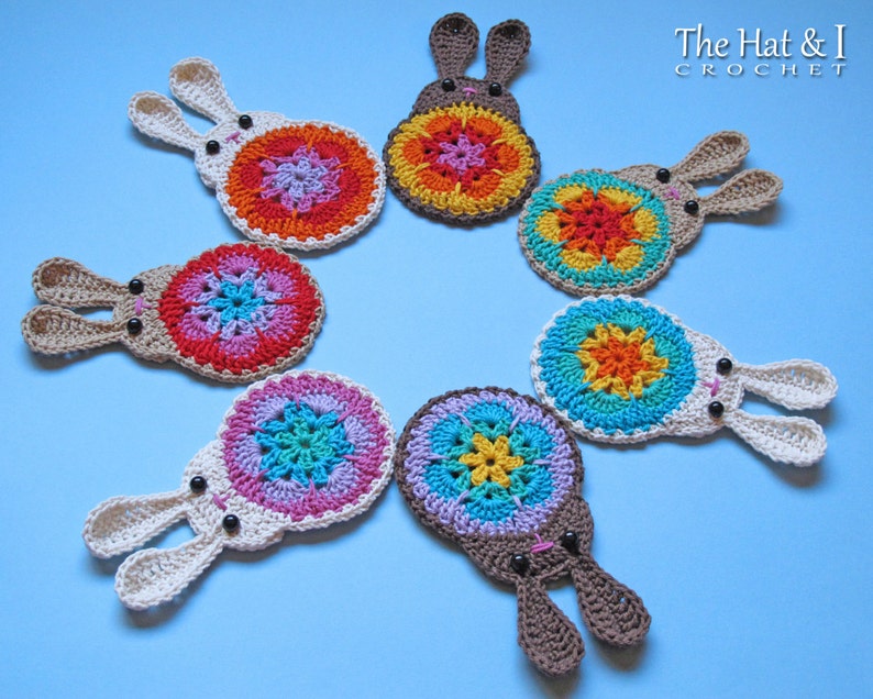 Crochet PATTERN Bunny in Bloom crochet bunny pattern, spring bunny ornament, Easter bunny pattern, bunny applique pattern PDF Download image 5