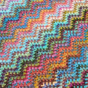CROCHET PATTERN - Renoir's Ripple - crochet blanket pattern, afghan pattern, colorful boho chevron throw blanket pattern - PDF Download image 7