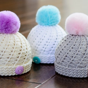 Crochet Hat PATTERN - Soft Serve Beanie - crochet pattern beanie hat + slouchy, boys girls baby hat (5 sizes | Baby - Adult) - PDF Download