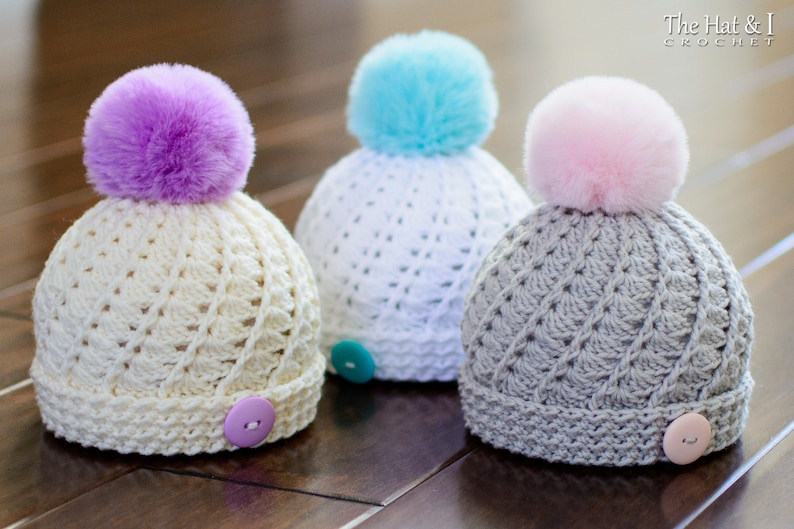 Crochet Hat PATTERN Soft Serve Beanie crochet pattern beanie hat slouchy, boys girls baby hat 5 sizes Baby Adult PDF Download image 1