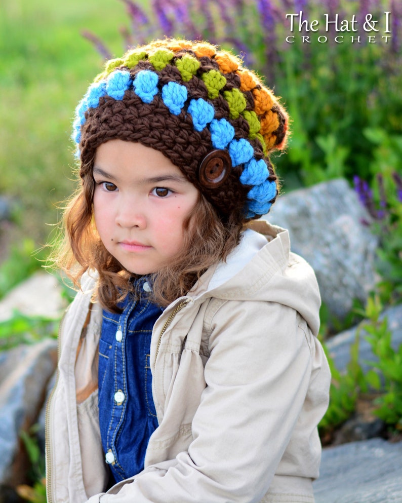 Crochet Hat PATTERN Bohemian Nights Hat crochet pattern for slouch hat, slouchy beanie 3 sizes Toddler Child Adult PDF Download image 2