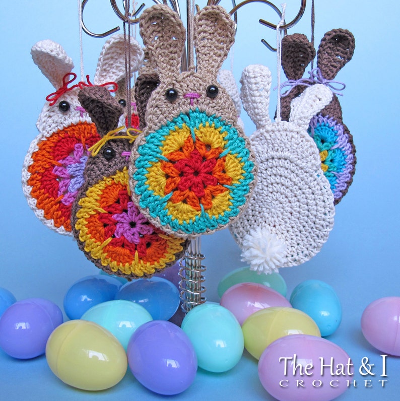 Crochet PATTERN Bunny in Bloom crochet bunny pattern, spring bunny ornament, Easter bunny pattern, bunny applique pattern PDF Download image 7