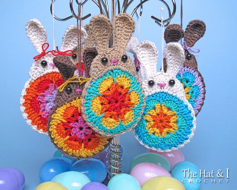 Crochet PATTERN Bunny in Bloom crochet bunny pattern, spring bunny ornament, Easter bunny pattern, bunny applique pattern PDF Download image 6