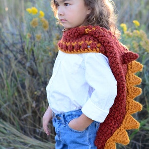 Crochet PATTERN Lucky Dragon Hood & Cowl crochet hood pattern, hooded cowl hat pattern 3 sizes Toddler Child Adult PDF Download image 3