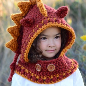 Crochet PATTERN  Lucky Dragon Hood & Cowl  crochet hood image 5