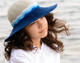 Crochet PATTERN - Bon Voyage Sun Hat - crochet sun hat pattern, summer beach sunhat pattern (3 sizes | Toddler Child Adult) - PDF Download