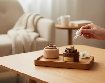 Difusor de aceites esenciales de madera de haya y nogal: Decoración minimalista de aromaterapia
