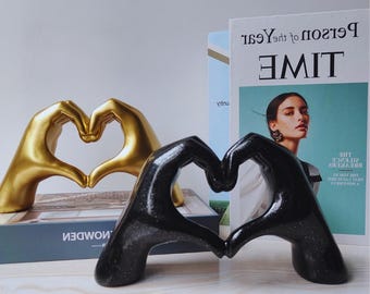 Estatua de gesto dorado: escultura de arte moderno vintage, adorno de escritorio