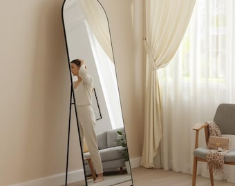 Espejo de cuerpo entero Espejo de pie arqueado Espejo de pie grande Espejo de tocador para dormitorio Decoración moderna para el hogar
