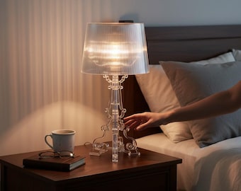 Lámpara de mesa fantasma barroca transparente: luz de noche minimalista