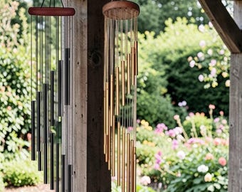 Carrillón de viento de aluminio para exteriores, 12 tubos