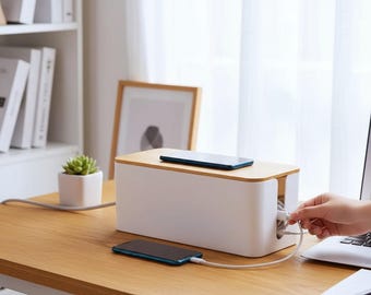 Organizador de cables de bambú: gestión moderna de cables