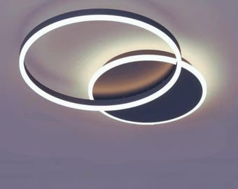 Lámpara de techo LED moderna con anillo regulable para sala de estar, dormitorio y oficina.