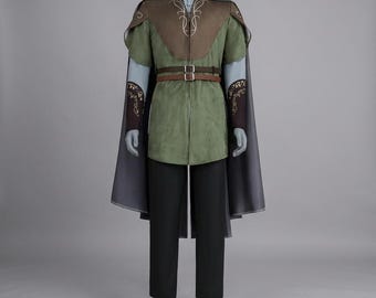 Legolas Grünblatt Cosplay-Kostüm – Elfen-Tunika und Umhang des Waldelfen-Bogenschützen – Fantasy-Outfit inspiriert von Herr der Ringe – Waldelfenprinz