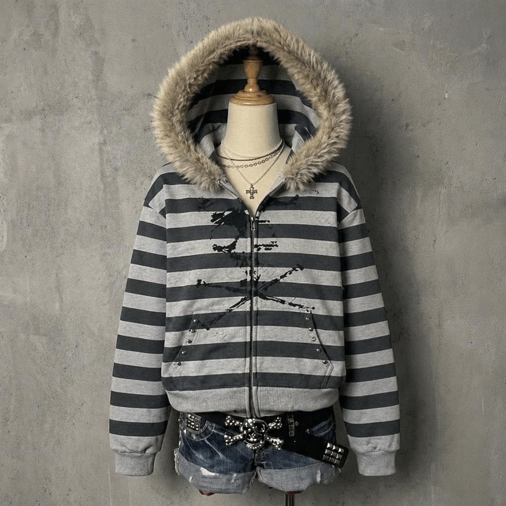 Y2k Fur Zip up Jacket - Etsy