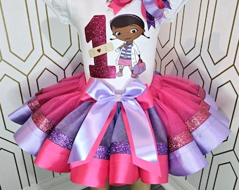 Rosa und lila Geburtstags-Set, Cake Smash-Set, Party-Set, Tutu-Outfit, Geburtstags-Outift, personalisierter benutzerdefinierter Geburtstags-Set